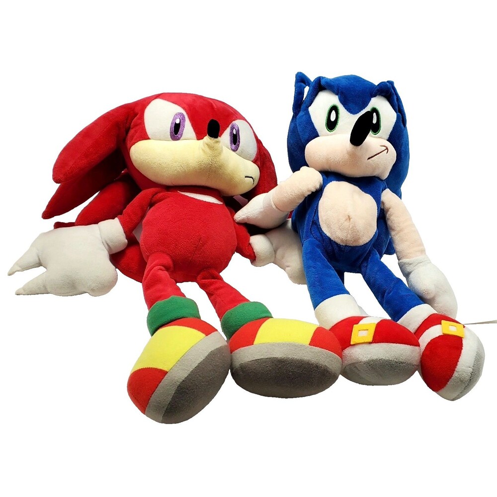 Knuckles Sonic Plush Backpack Lot 20 Inch Stuffed Figure Bags Damaged Straps